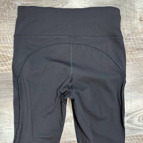 Lululemon Women’s Size 4 Black 25" Length Leggings With Zip Pockets And Mesh - Picture 4 of 11